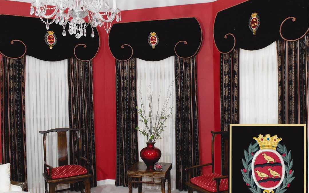 Velvet Embroidered Cornice Boards